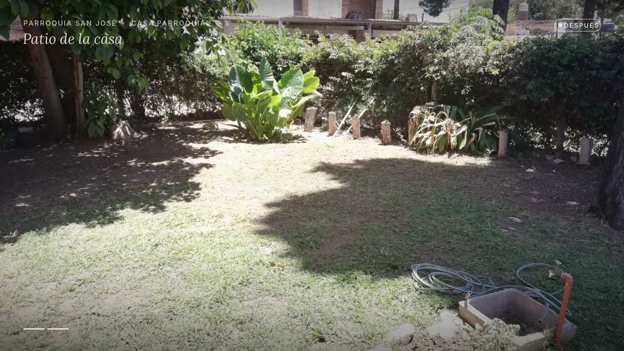 Video: el patio de la casa parroquial, antes y después de la limpieza